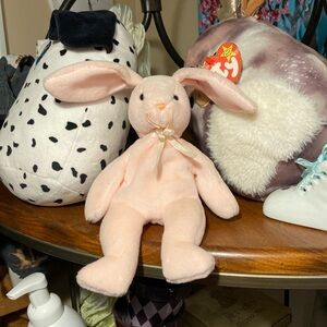 TY Benie Baby Hoppity Pink Rabbit